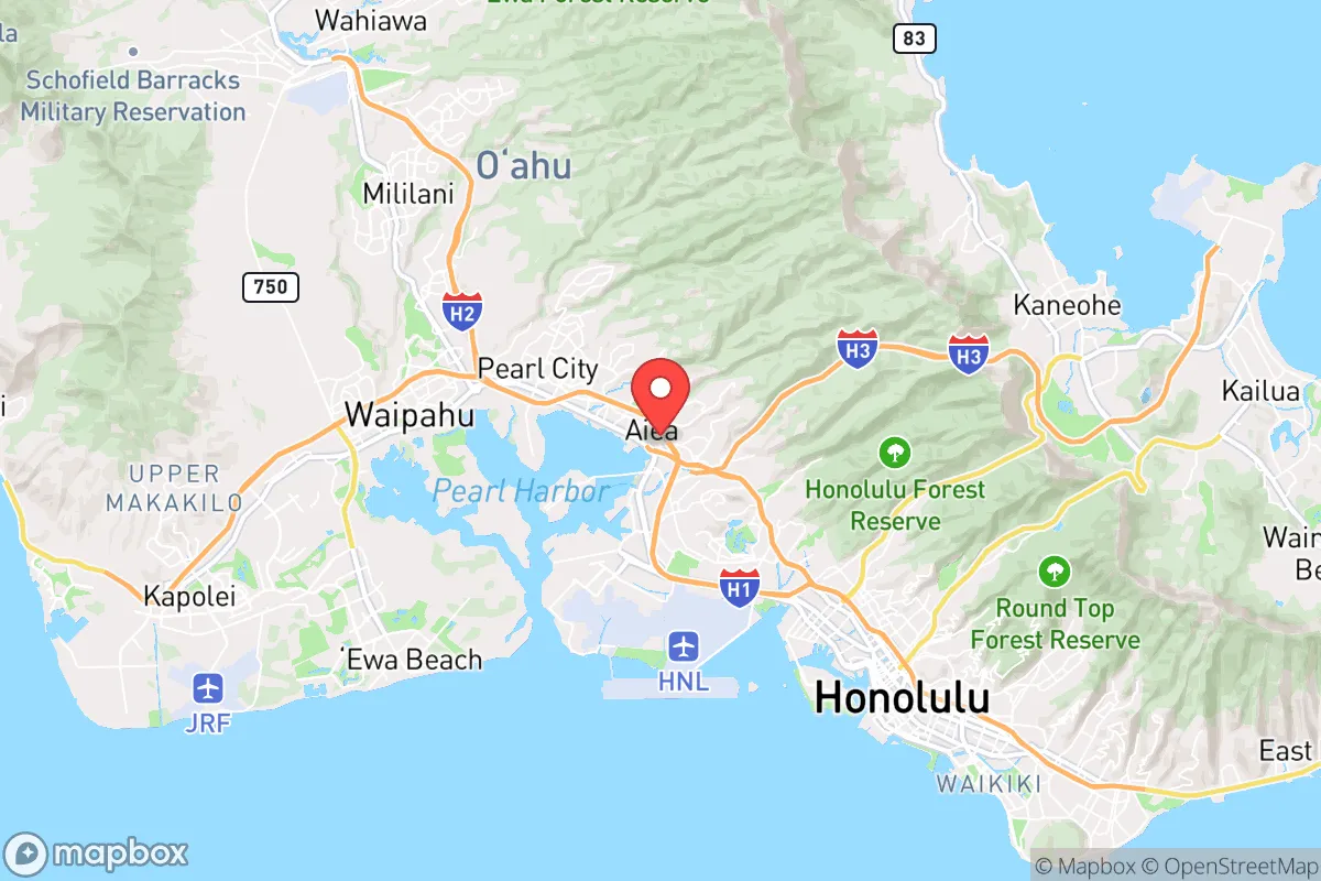 Map centered at 21.3792, -157.9309