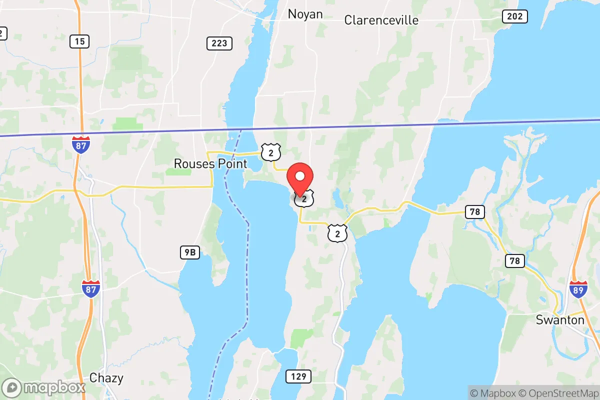 Map centered at 44.9764, -73.3029