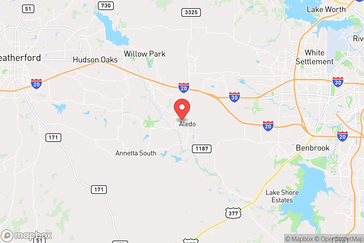 Map centered at 32.6983, -97.6083