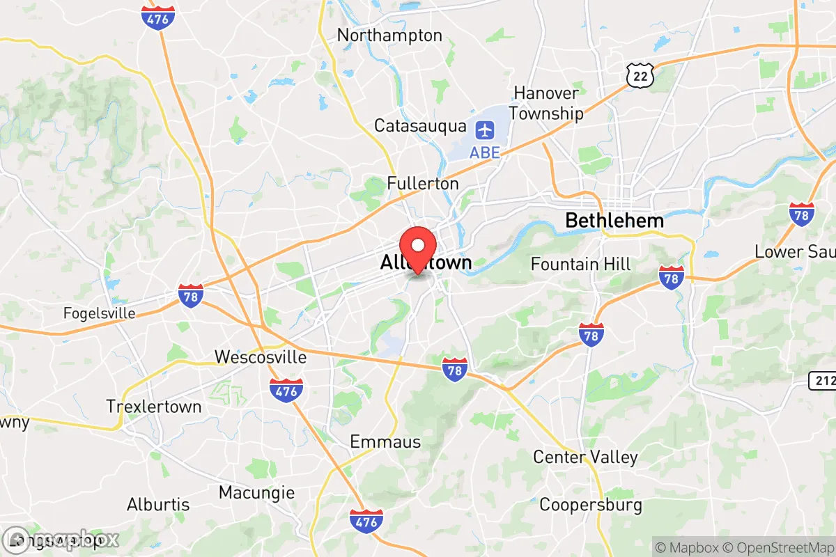 Map centered at 40.5961, -75.4756