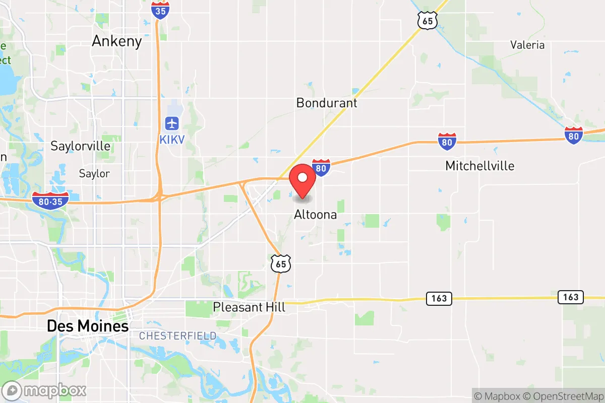 Map centered at 41.6503, -93.4784