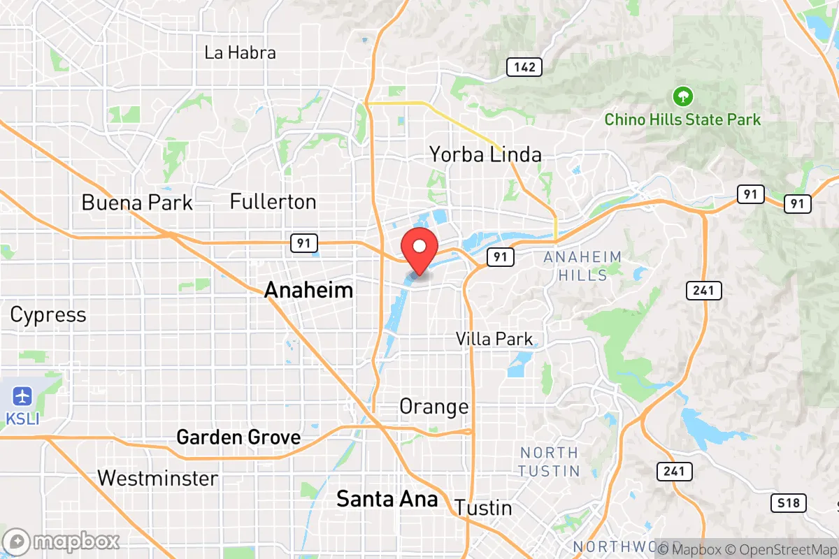 Map centered at 33.8390, -117.8574
