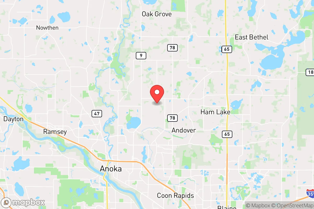 Map centered at 45.2571, -93.3265