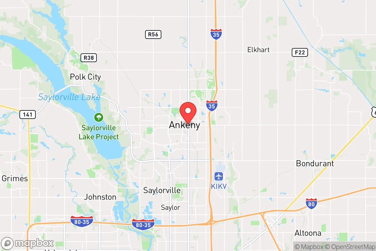 Map centered at 41.7315, -93.6011