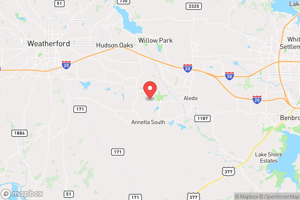 Map centered at 32.6938, -97.6581