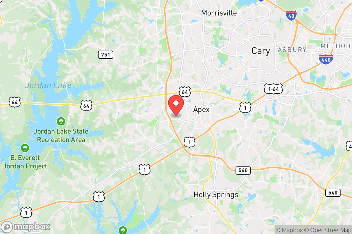 Map centered at 35.7252, -78.8802