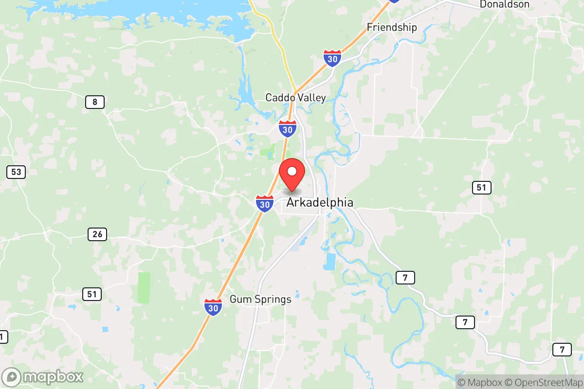 Map centered at 34.1254, -93.0734