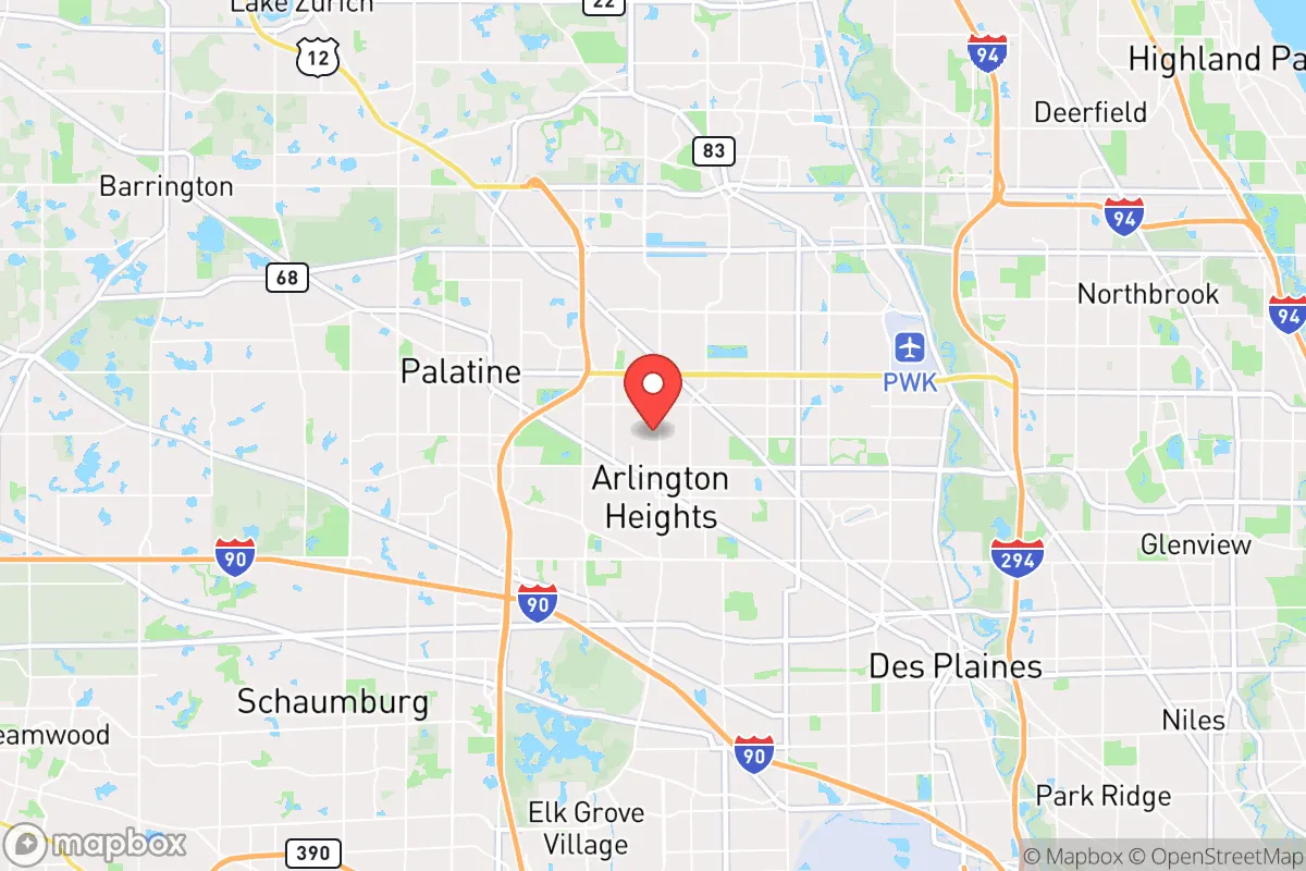 Map centered at 42.0956, -87.9825