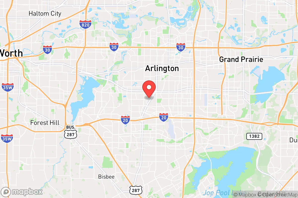 Map centered at 32.6998, -97.1250