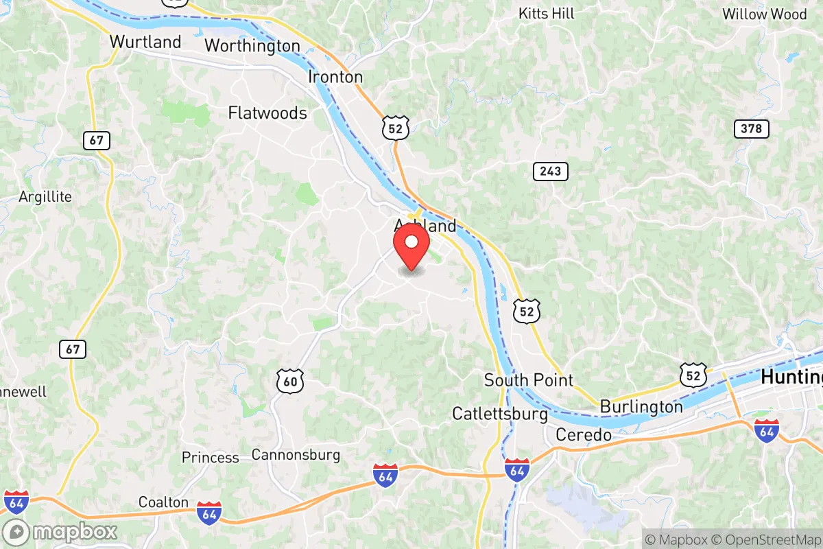 Map centered at 38.4593, -82.6449