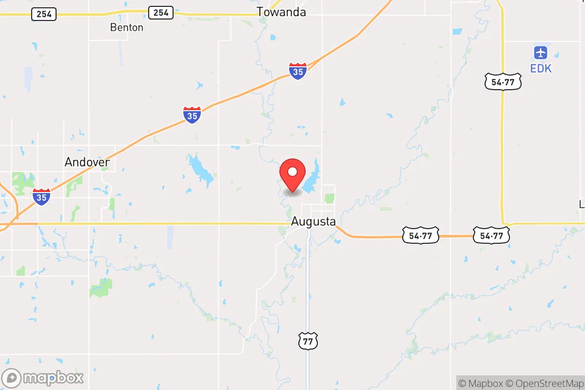 Map centered at 37.6955, -96.9918