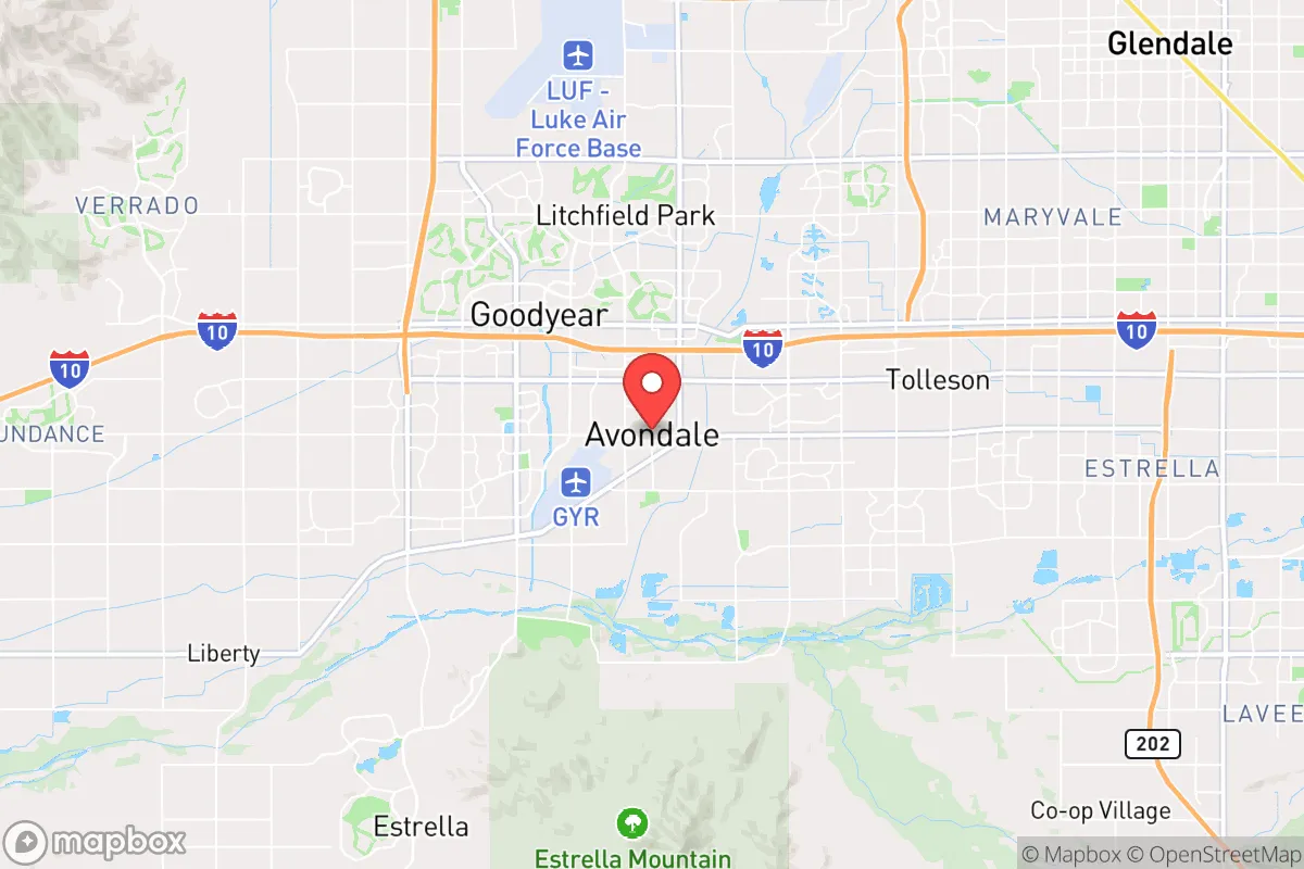 Map centered at 33.3876, -112.3231