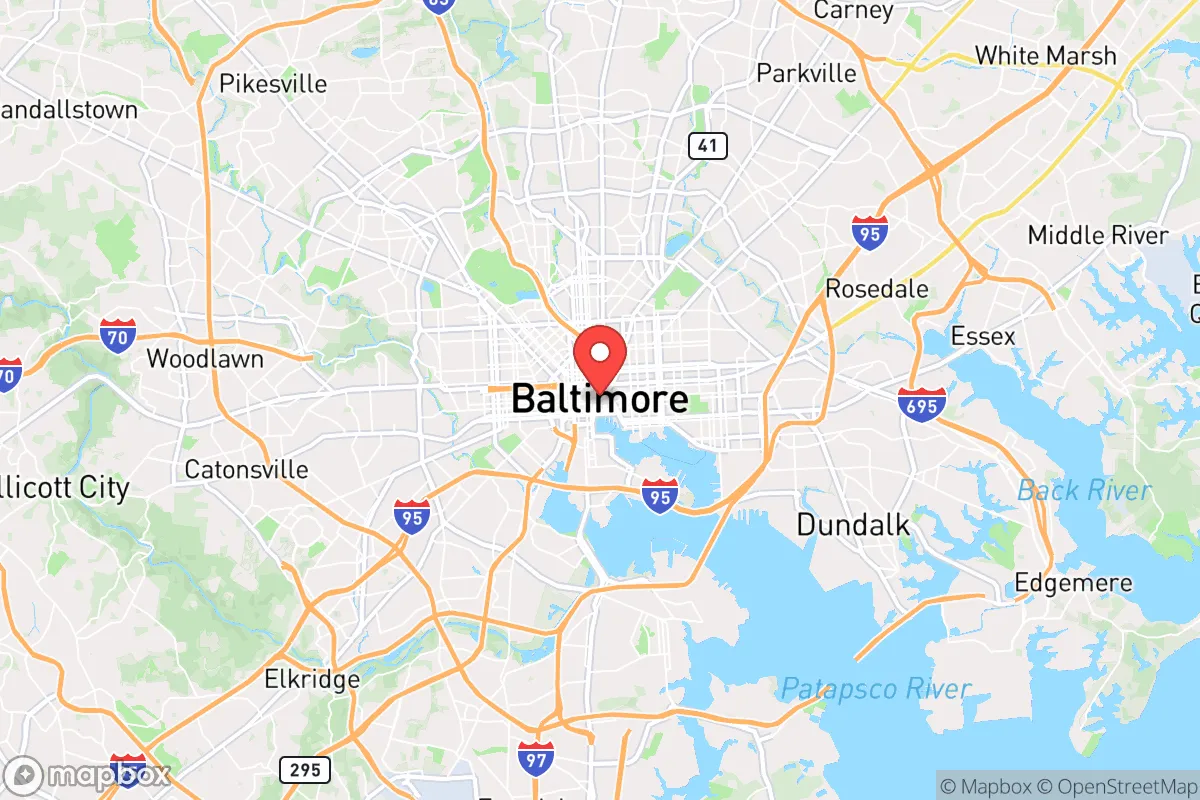 Map centered at 39.3010, -76.6106