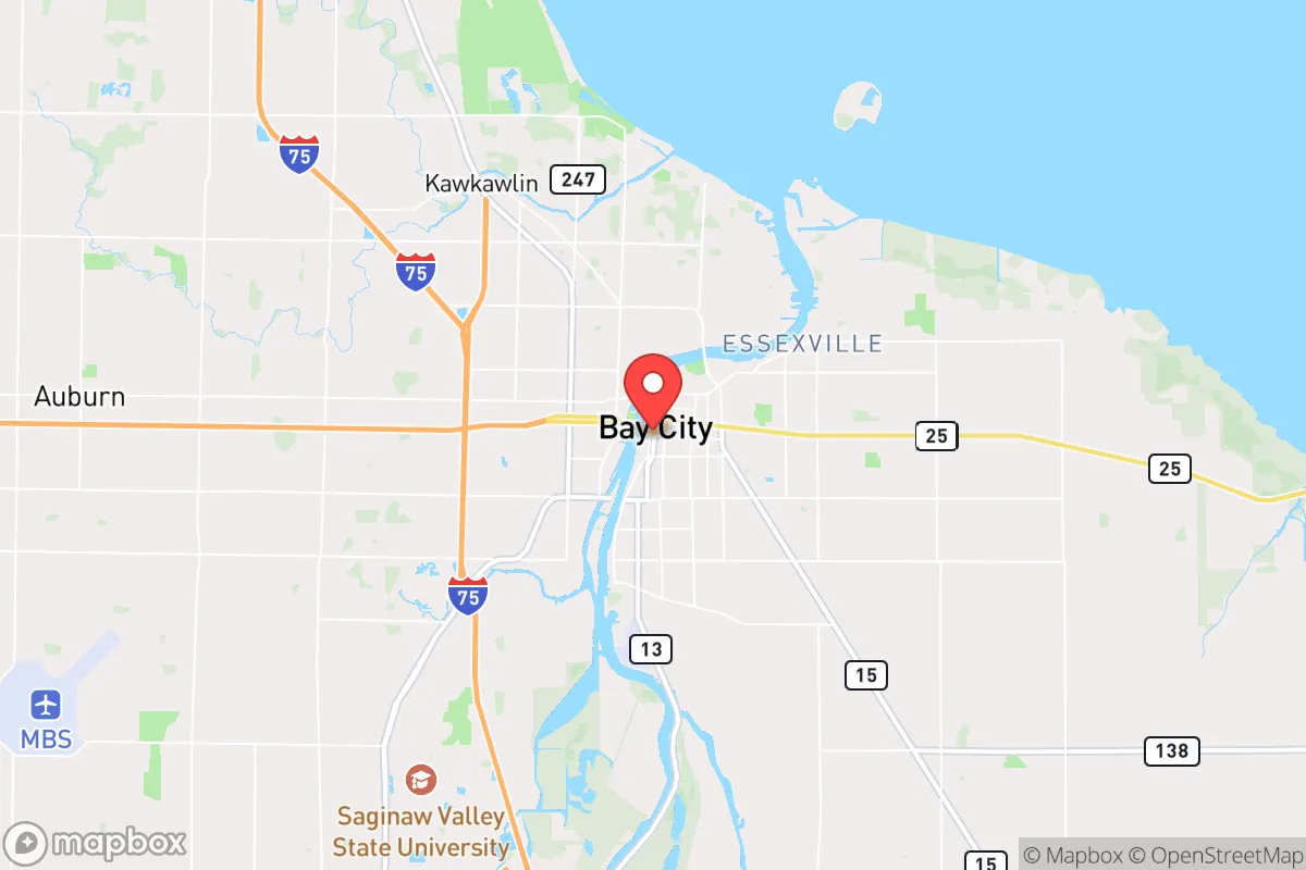 Map centered at 43.5902, -83.8886