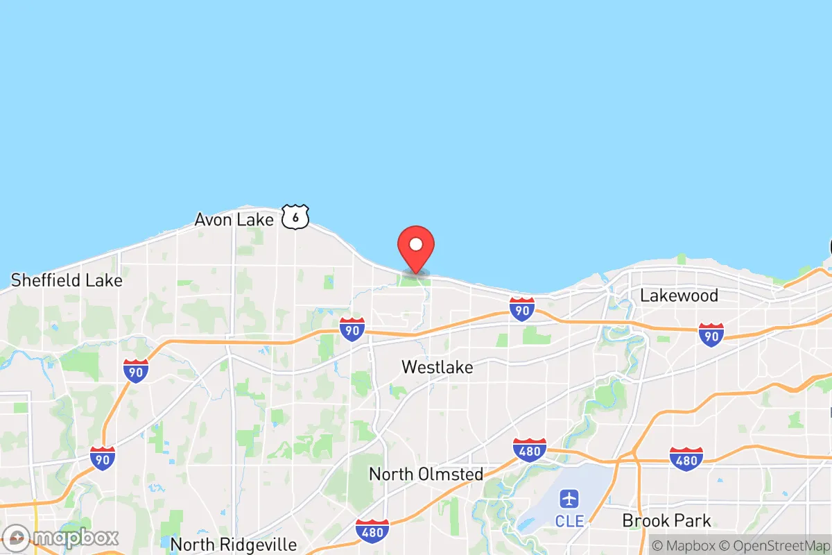 Map centered at 41.4886, -81.9285