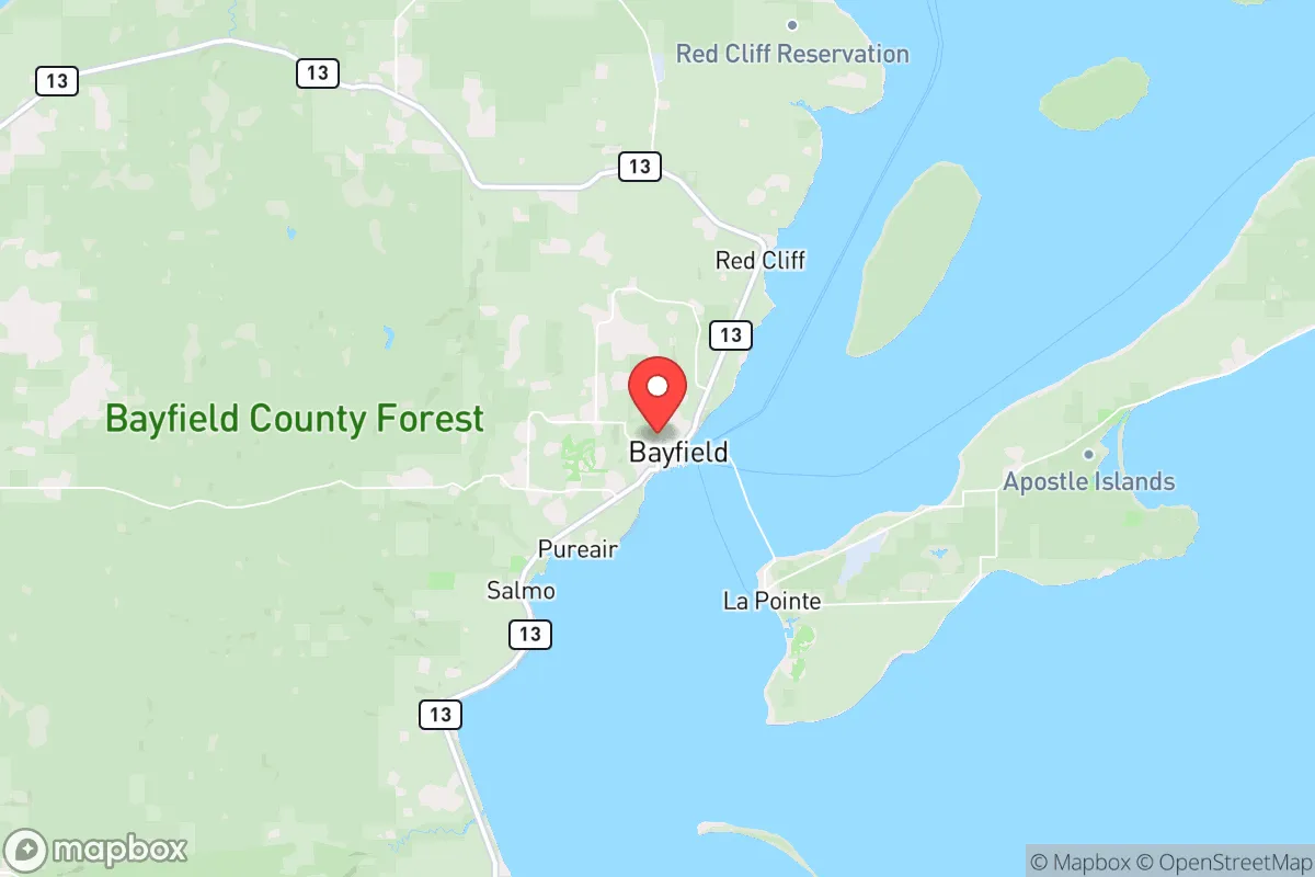 Map centered at 46.8139, -90.8224
