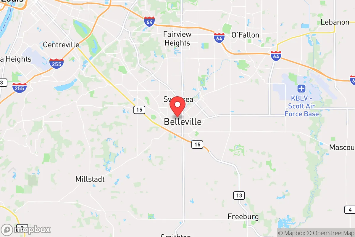 Map centered at 38.5165, -89.9900