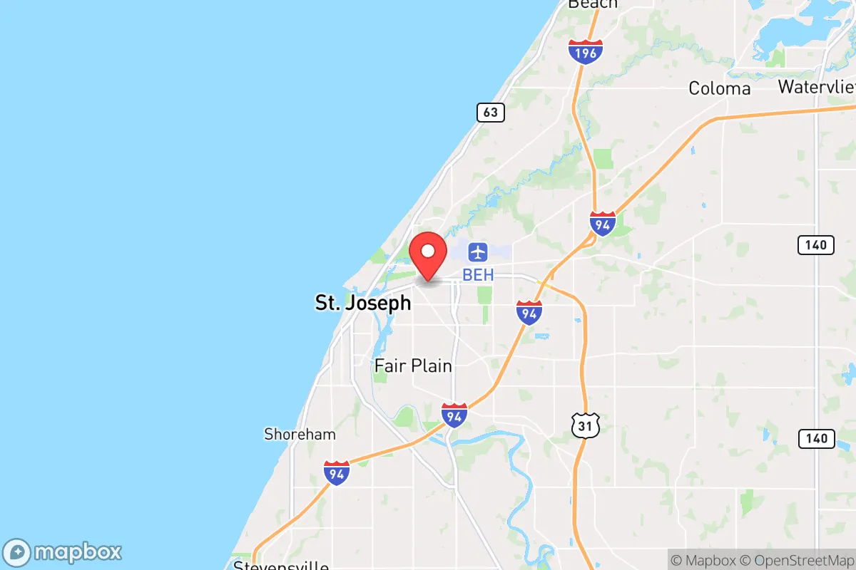 Map centered at 42.1159, -86.4487