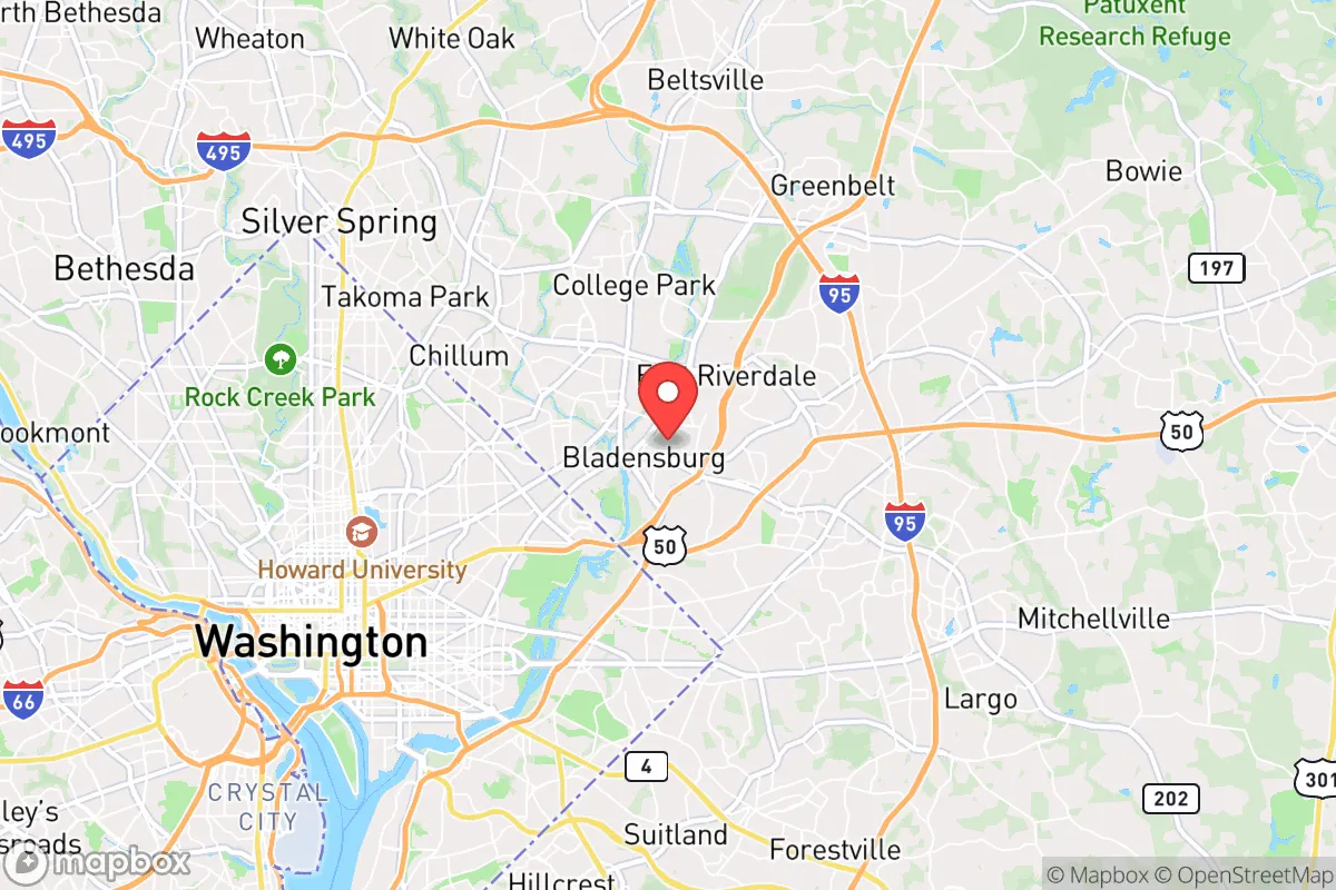Map centered at 38.9423, -76.9264