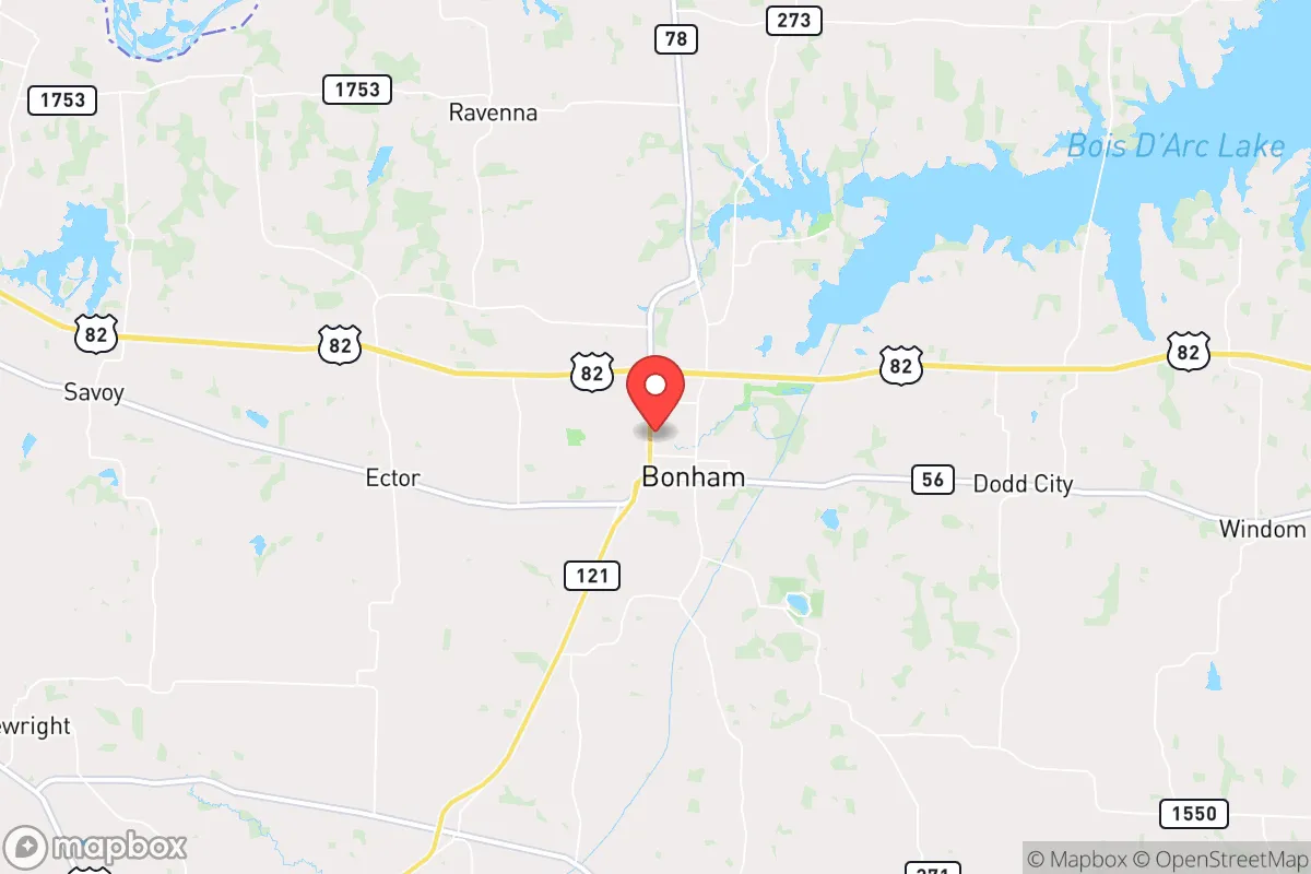 Map centered at 33.5879, -96.1905