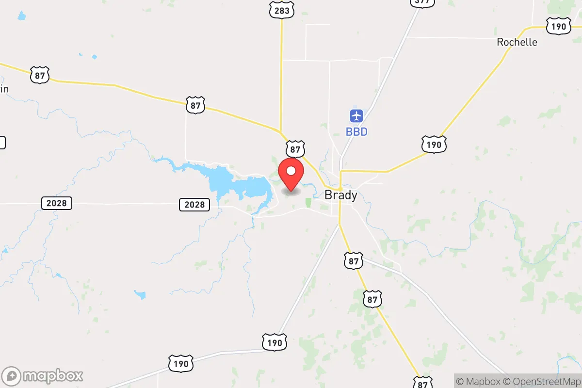 Map centered at 31.1321, -99.3699