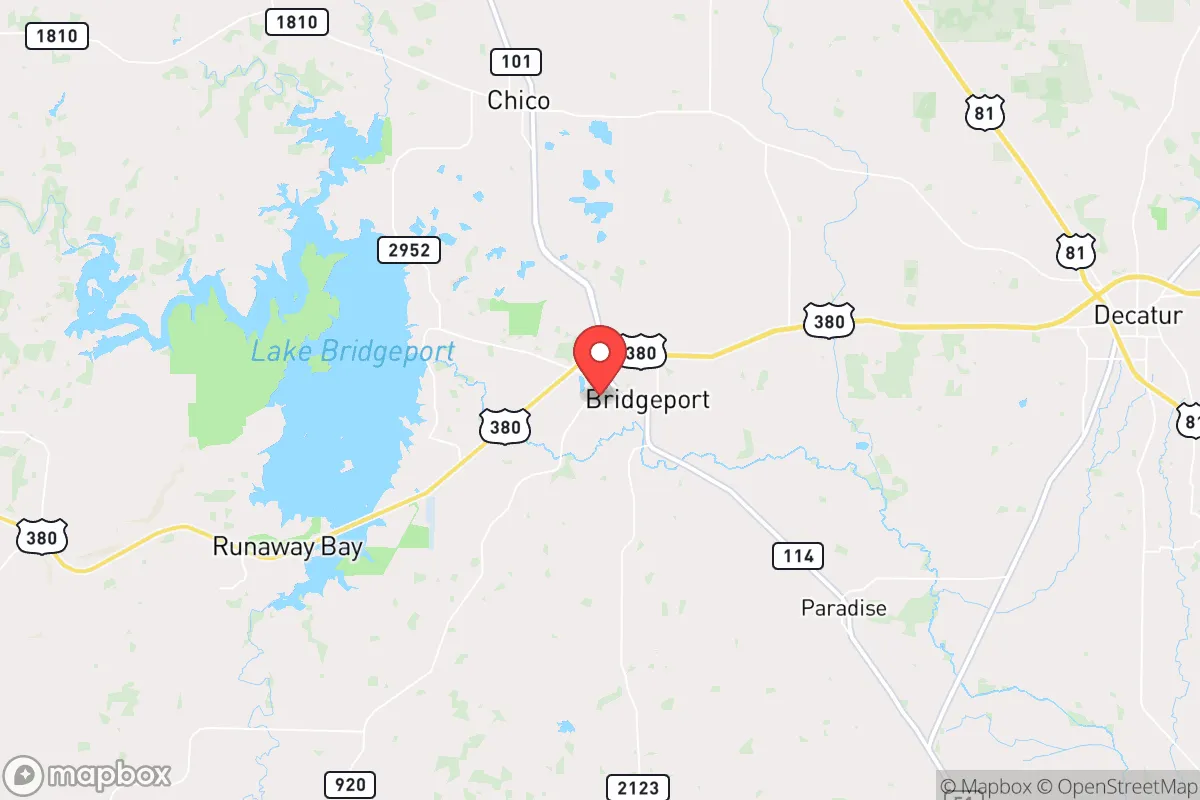 Map centered at 33.2099, -97.7709