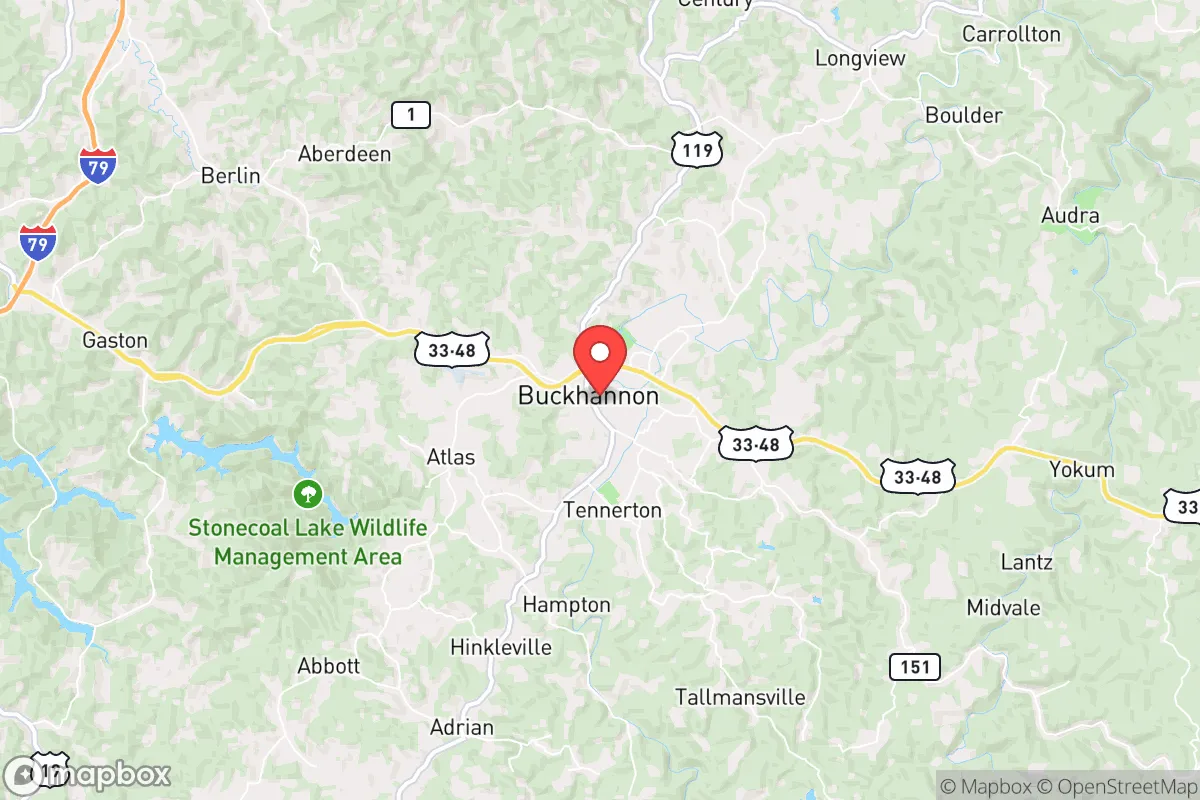 Map centered at 38.9927, -80.2282