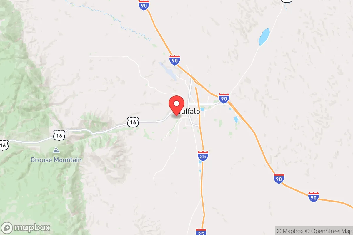 Map centered at 44.3429, -106.7125