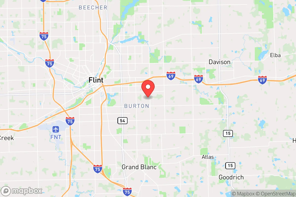 Map centered at 42.9974, -83.6175