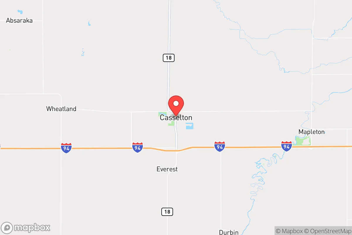 Map centered at 46.8963, -97.2132