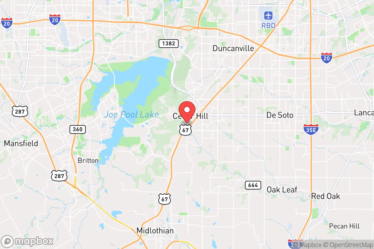 Map centered at 32.5810, -96.9592
