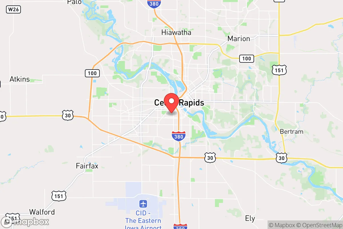 Map centered at 41.9653, -91.6795