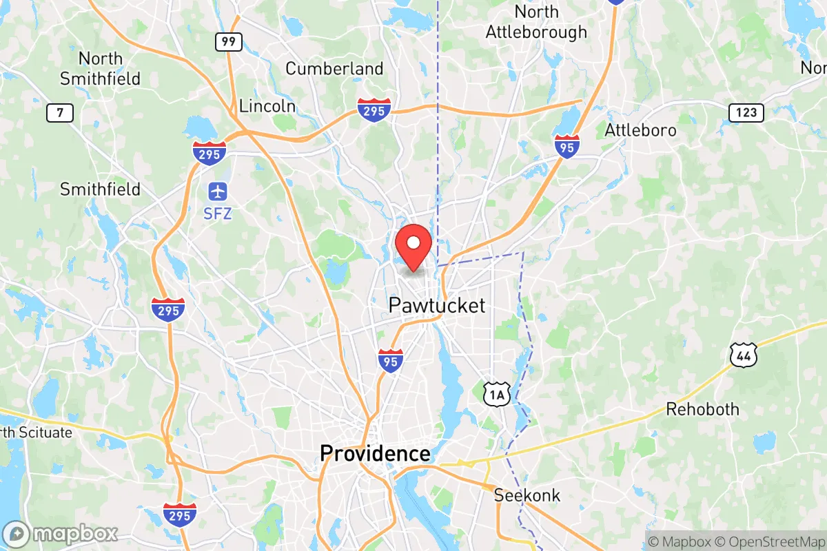 Map centered at 41.8900, -71.3935