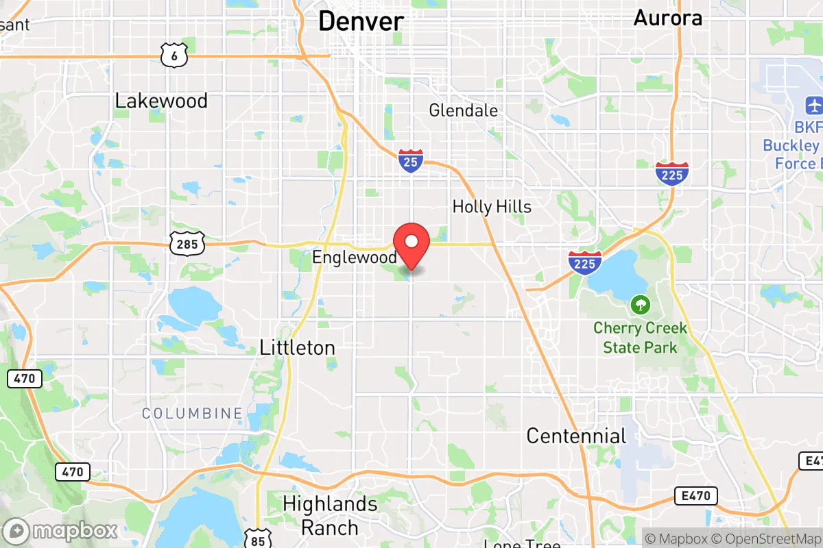 Map centered at 39.6375, -104.9481