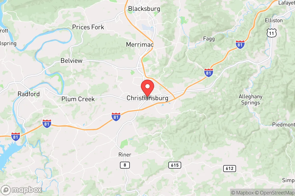 Map centered at 37.1404, -80.4035