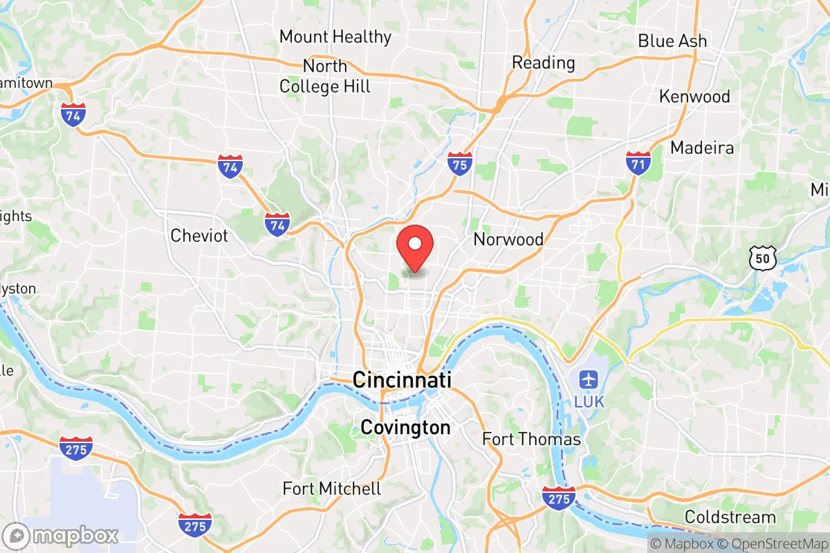 Map centered at 39.1413, -84.5060