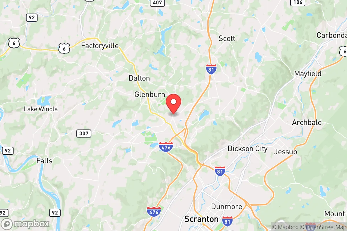 Map centered at 41.5009, -75.6953