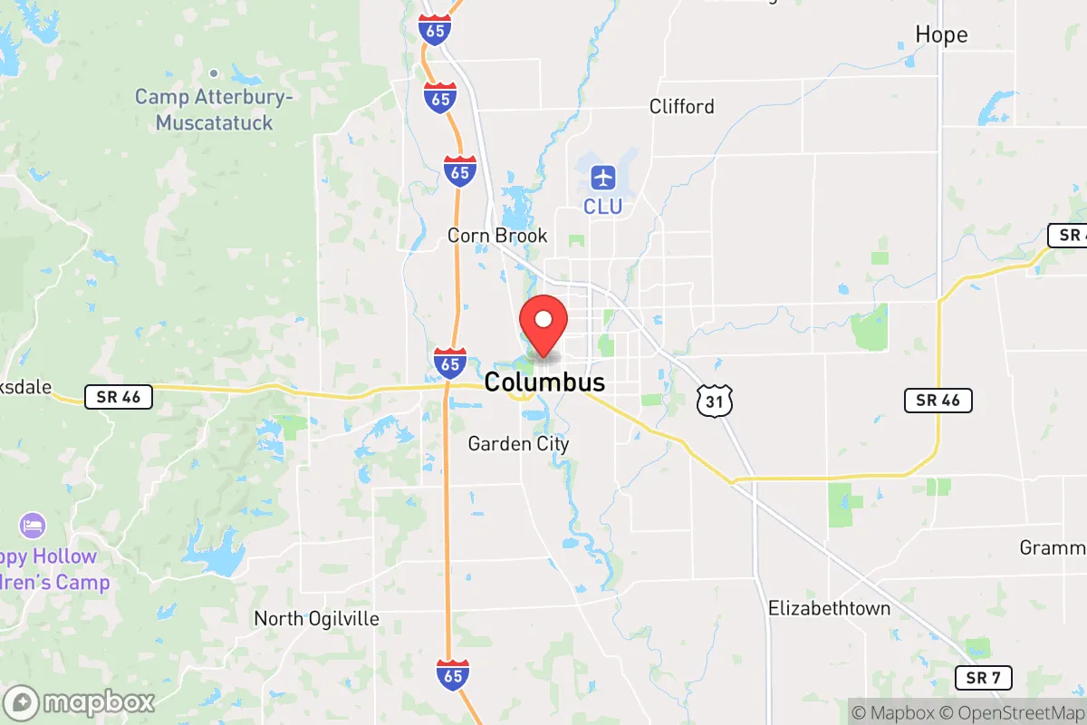 Map centered at 39.2072, -85.9216