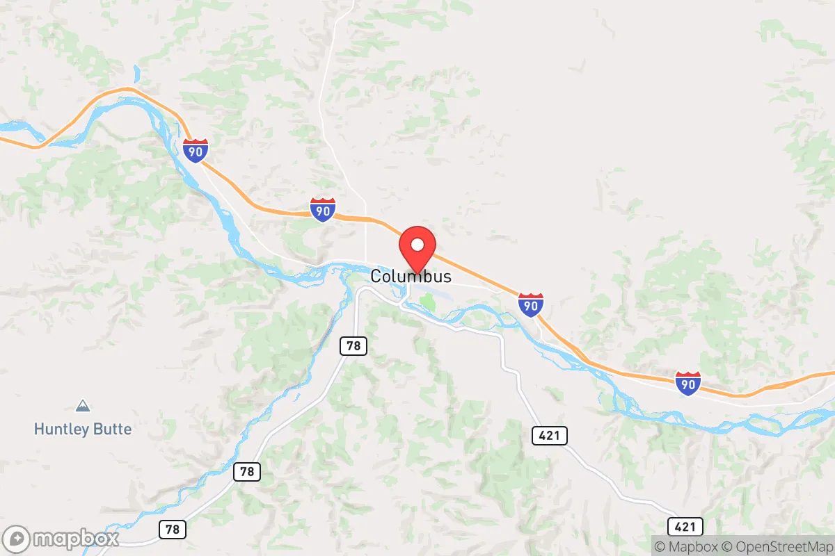 Map centered at 45.6360, -109.2488