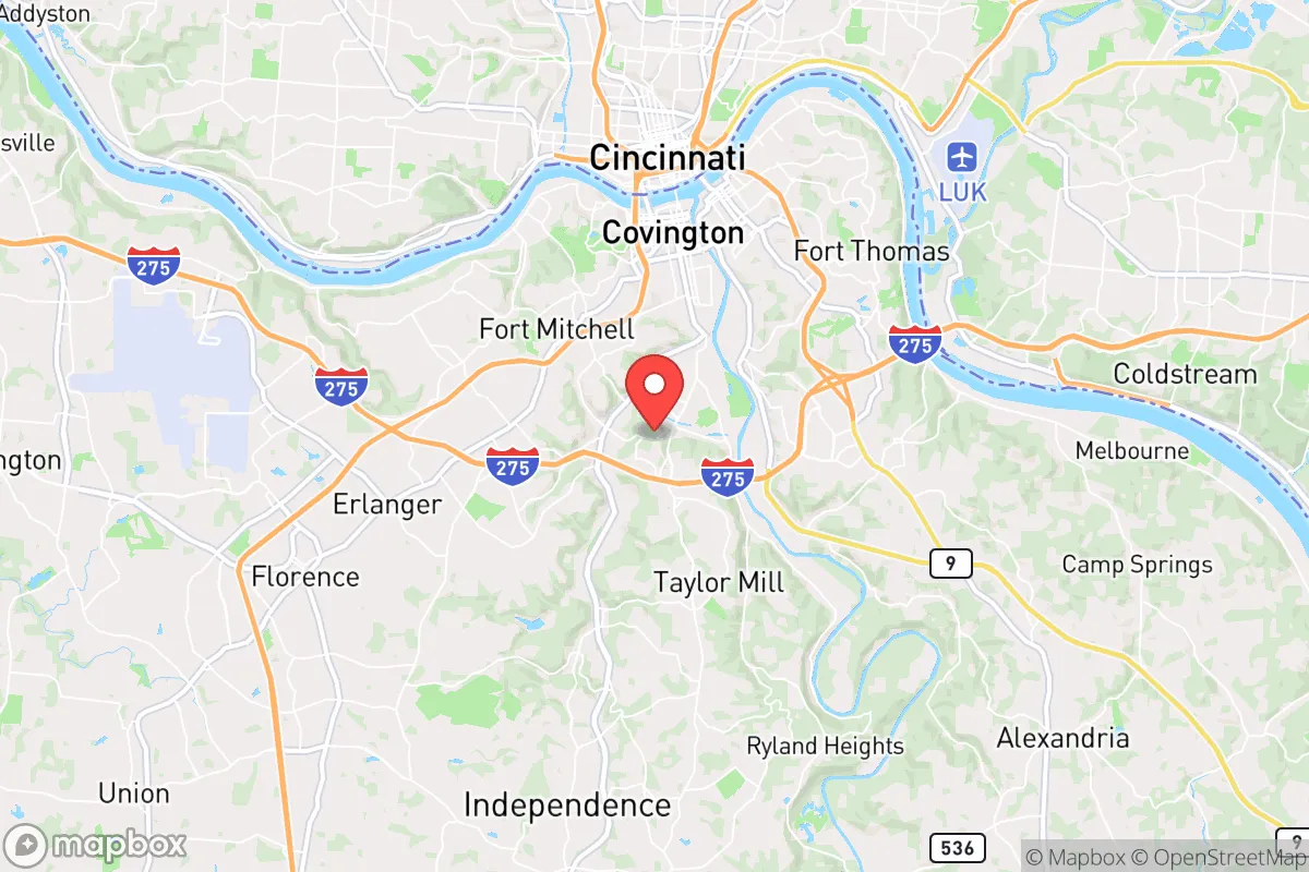 Map centered at 39.0333, -84.5166