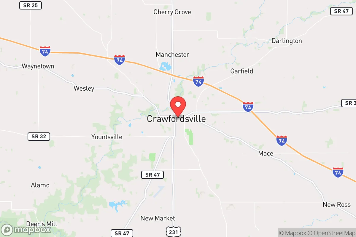 Map centered at 40.0411, -86.8977