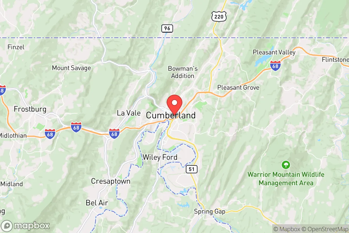 Map centered at 39.6515, -78.7580