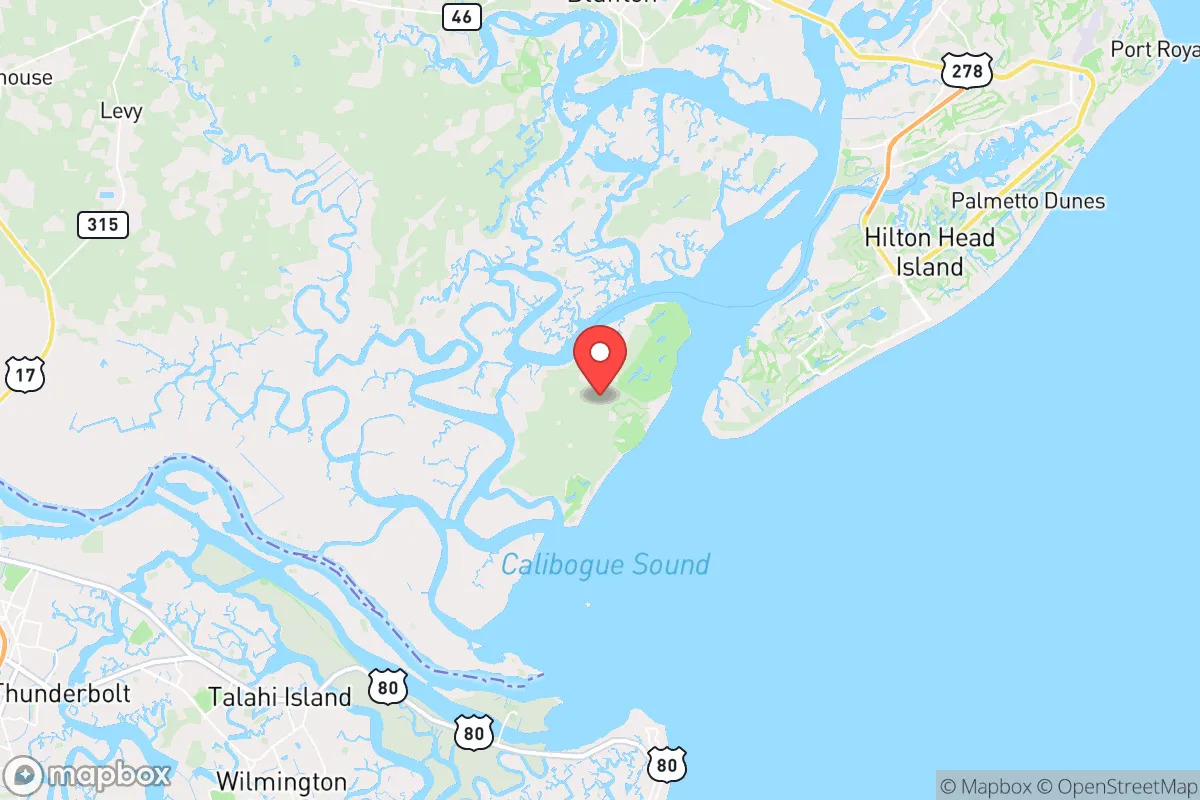 Map centered at 32.1189, -80.8644