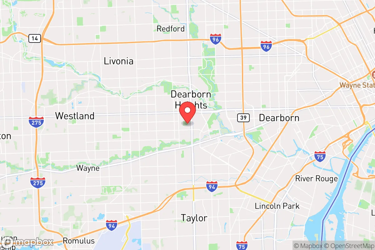 Map centered at 42.3164, -83.2769