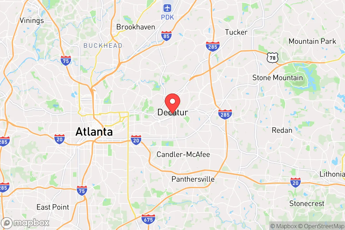 Map centered at 33.7710, -84.2962