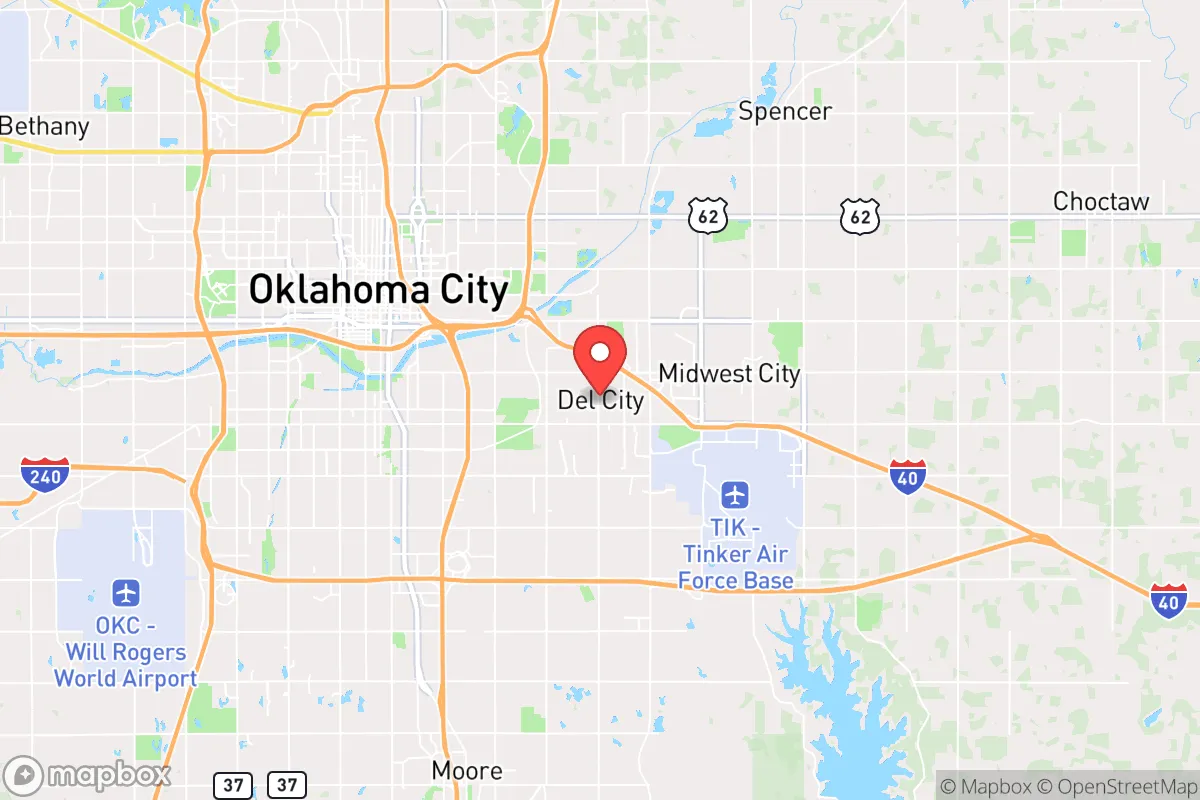 Map centered at 35.4483, -97.4408