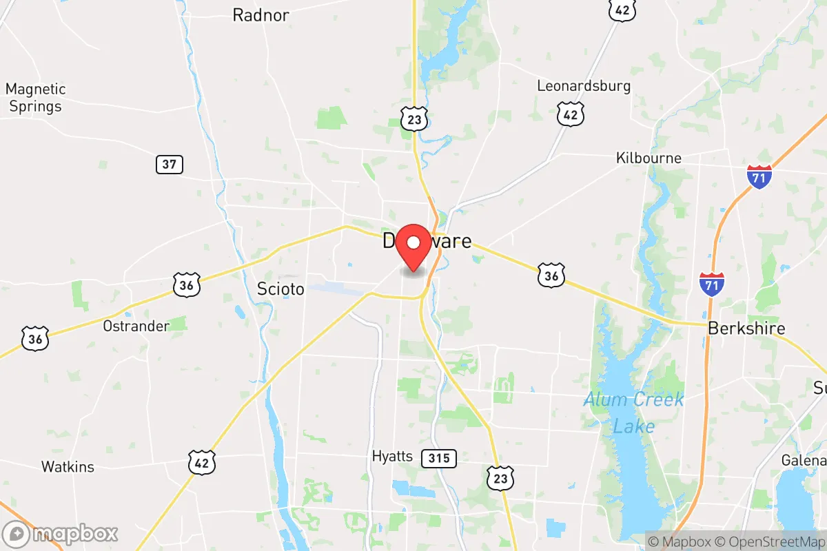 Map centered at 40.2854, -83.0745