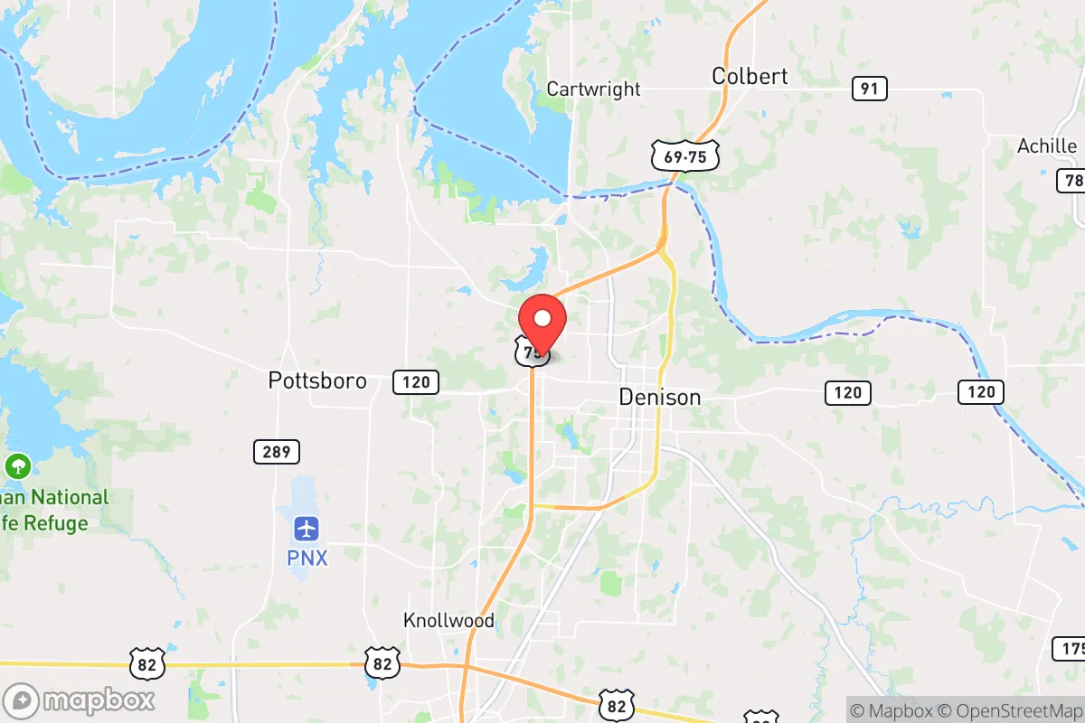 Map centered at 33.7668, -96.5812