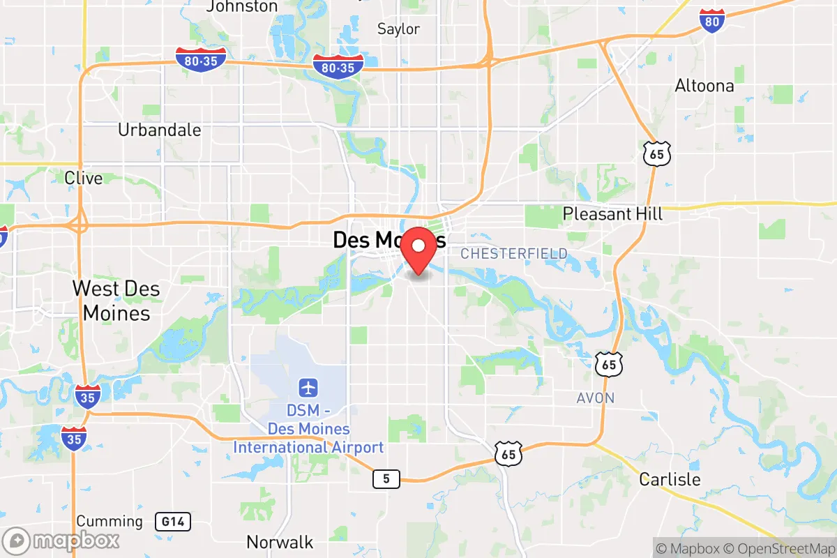 Map centered at 41.5725, -93.6104