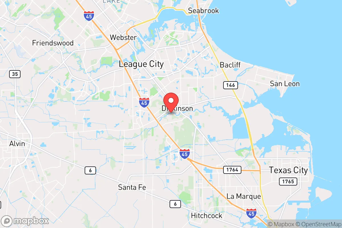 Map centered at 29.4549, -95.0588